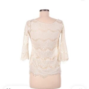 Zara Ivory Lace/crochet Top with Low Back and Zip.